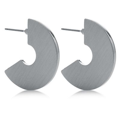 Designer silver chunky hoop earring